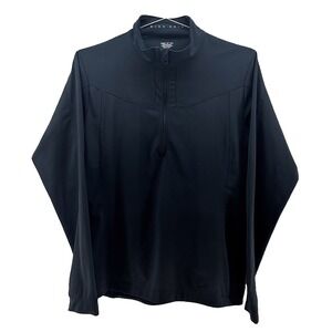 NIKE GOLF‎ Men's 1/4 Zip Long Sleeve Performance Golf Shirt • Medium • black